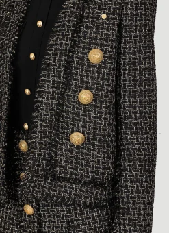 Collarless Tweed Blazer