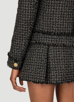 Collarless Tweed Blazer