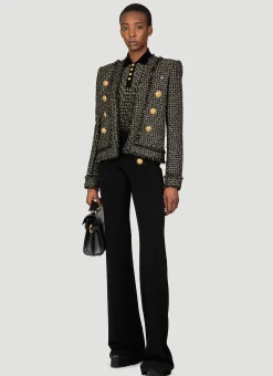 Collarless Tweed Blazer