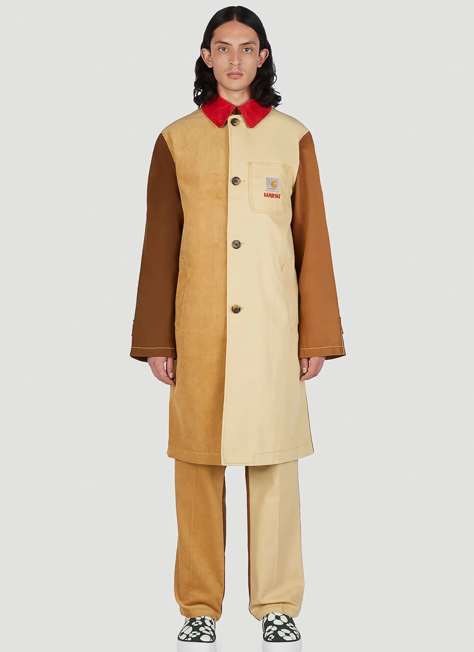 Colour Block Panel Coat