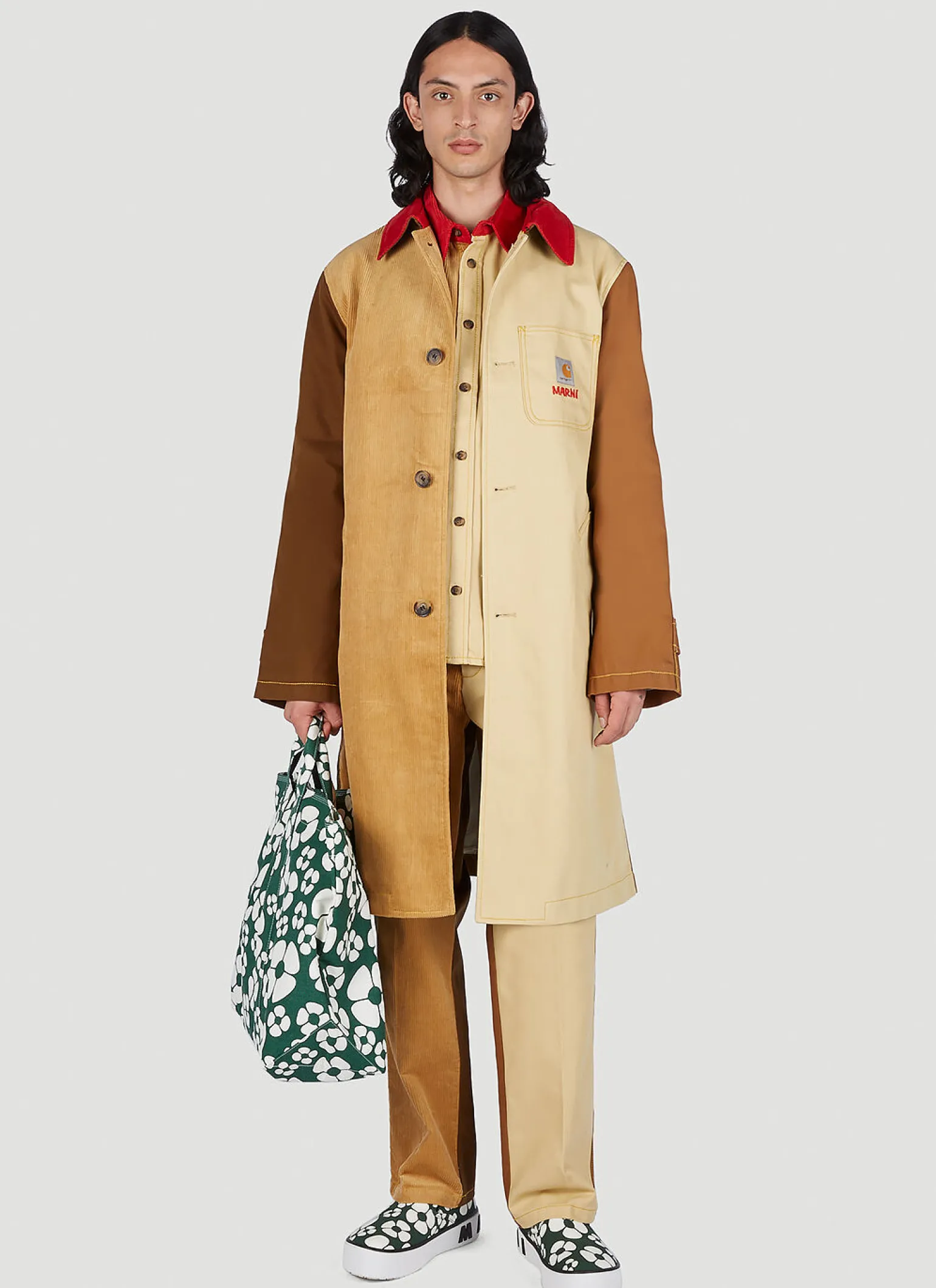 Colour Block Panel Coat