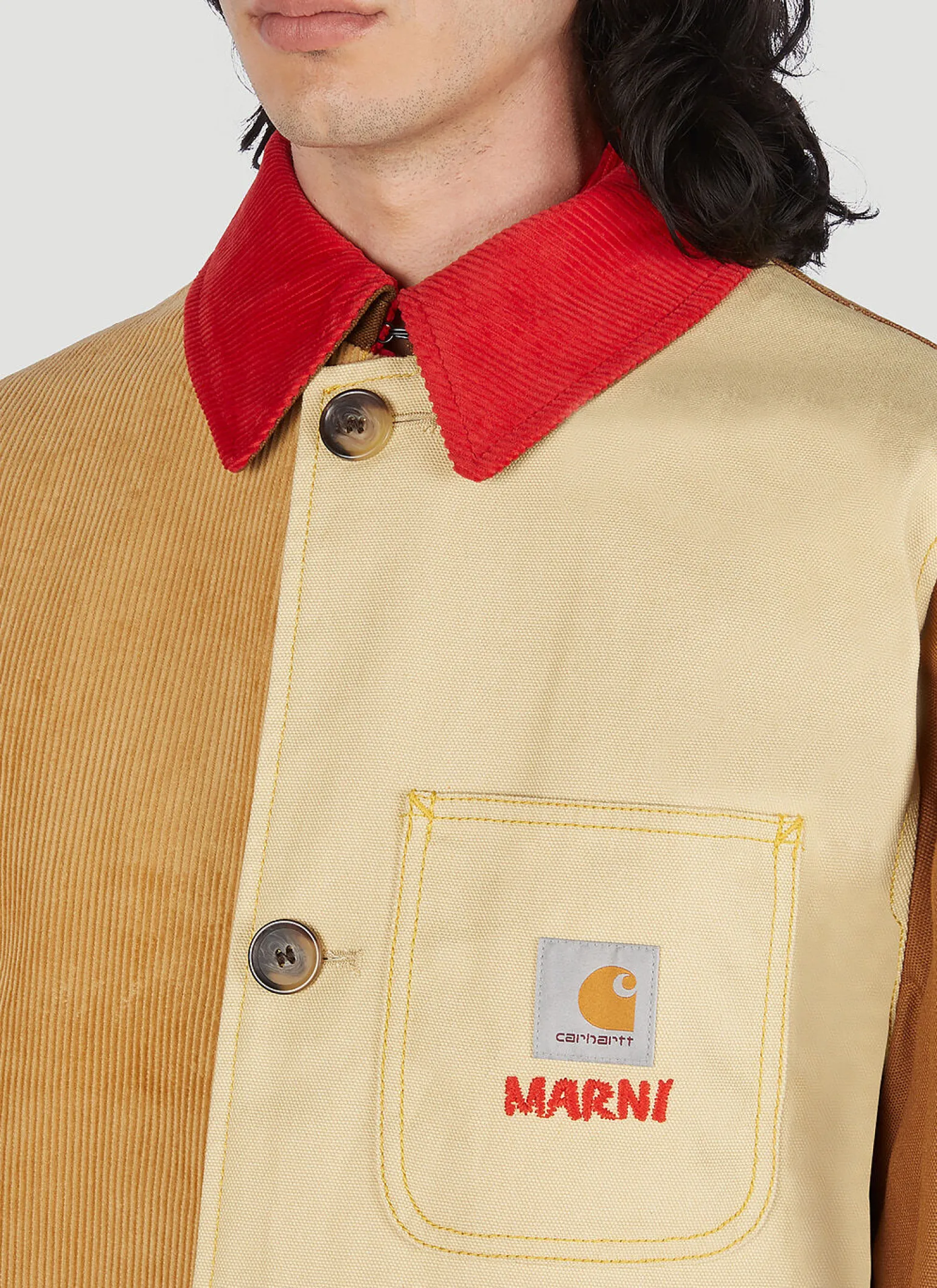 Colour Block Panel Coat