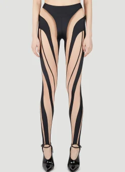 Contrast Cut Out Panel Leggings