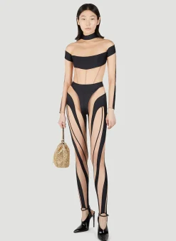 Contrast Cut Out Panel Leggings