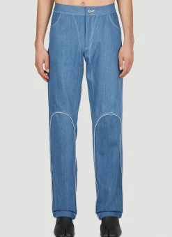 Contrast Piping Jeans