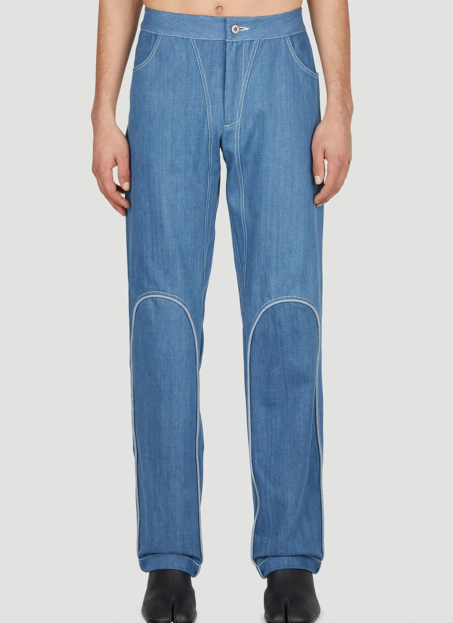Contrast Piping Jeans