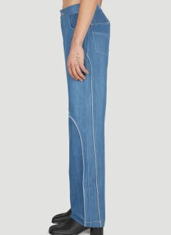 Contrast Piping Jeans