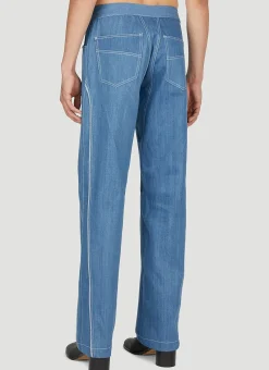 Contrast Piping Jeans