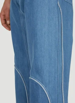 Contrast Piping Jeans
