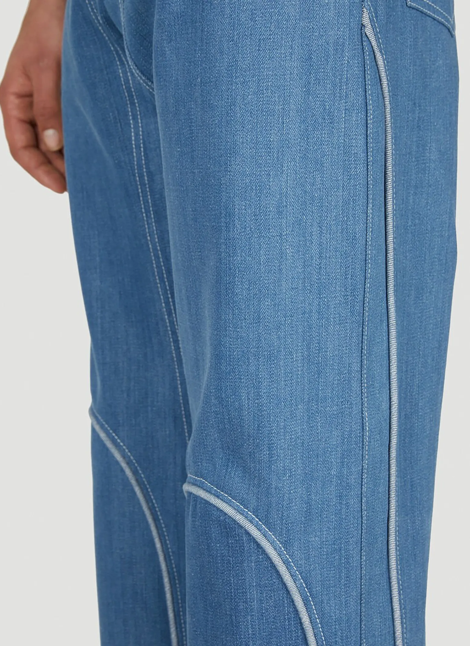 Contrast Piping Jeans