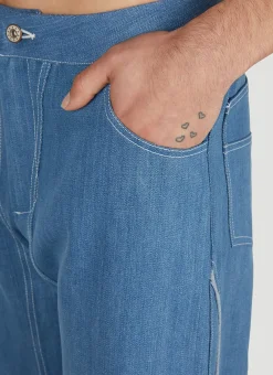 Contrast Piping Jeans