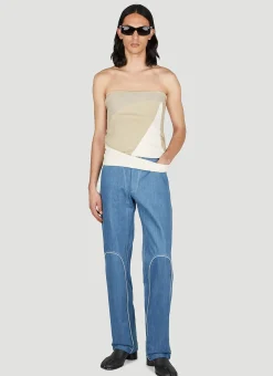 Contrast Piping Jeans