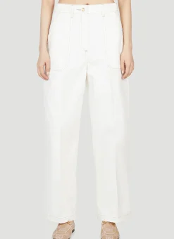 Contrast Topstitching Workwear Jeans