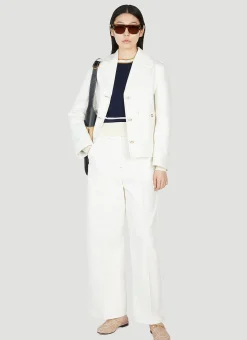 Contrast Topstitching Workwear Jeans