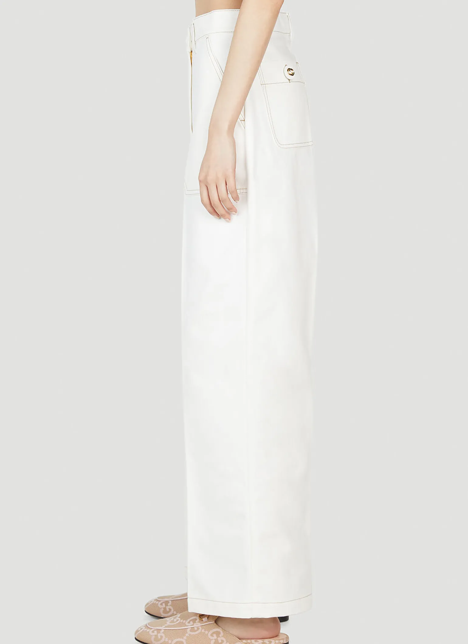 Contrast Topstitching Workwear Jeans