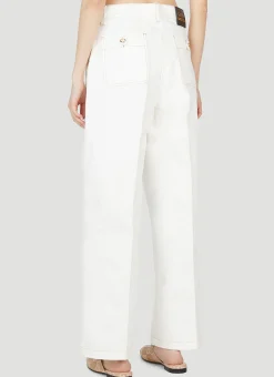 Contrast Topstitching Workwear Jeans