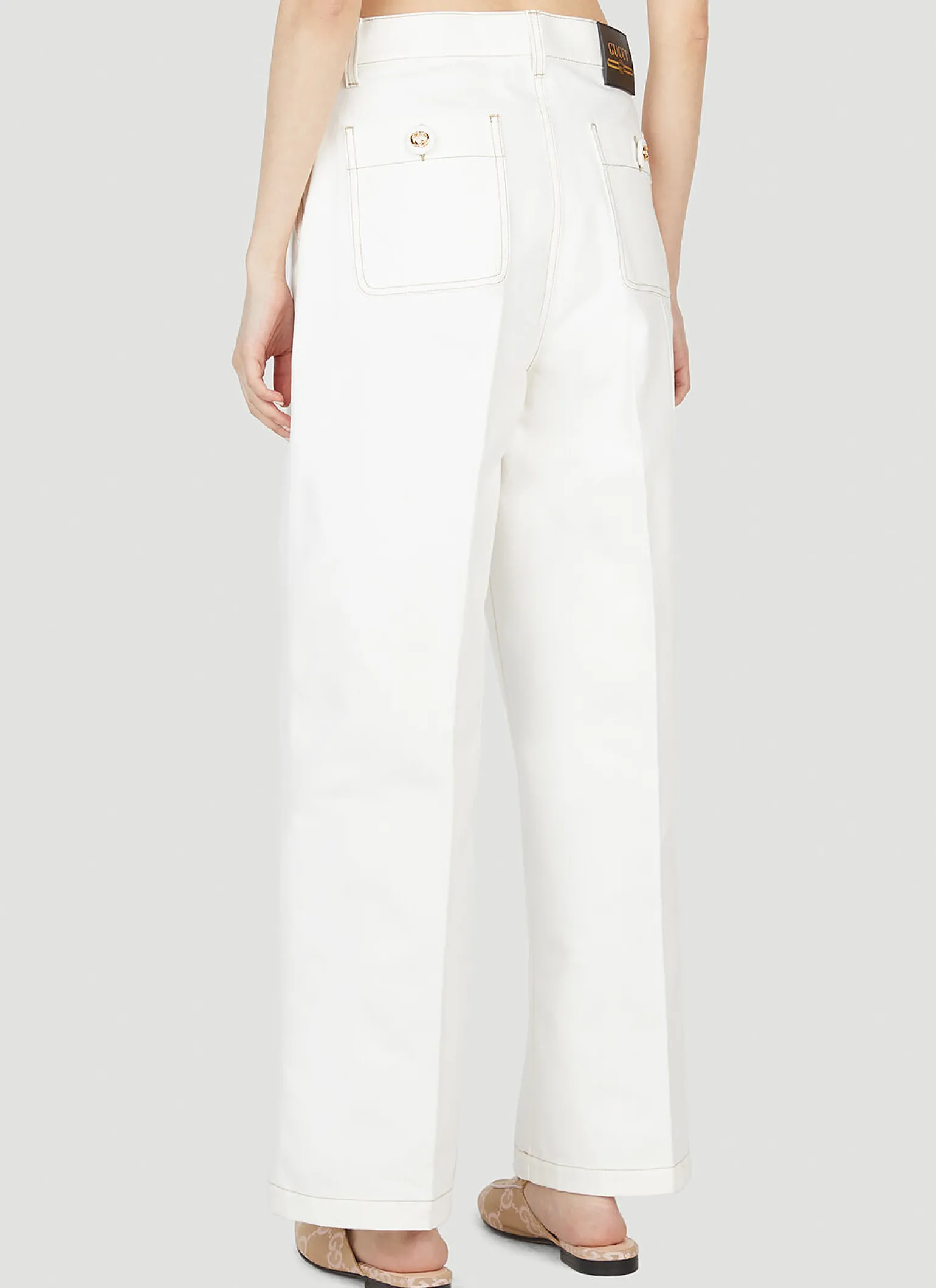 Contrast Topstitching Workwear Jeans