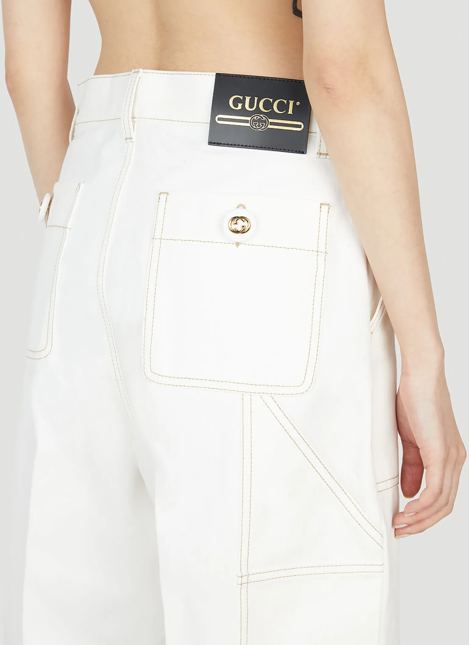 Contrast Topstitching Workwear Jeans
