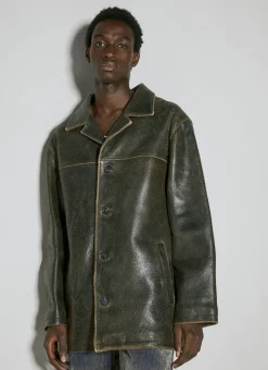 Crackle Leather Coat