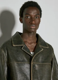 Crackle Leather Coat
