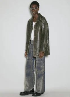 Crackle Leather Coat
