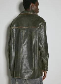 Crackle Leather Coat
