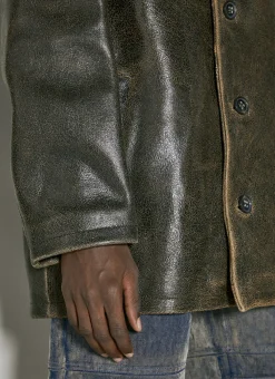 Crackle Leather Coat