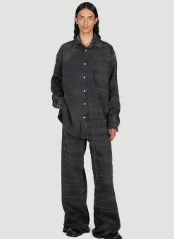 Crease Effect Wide Leg Jeans