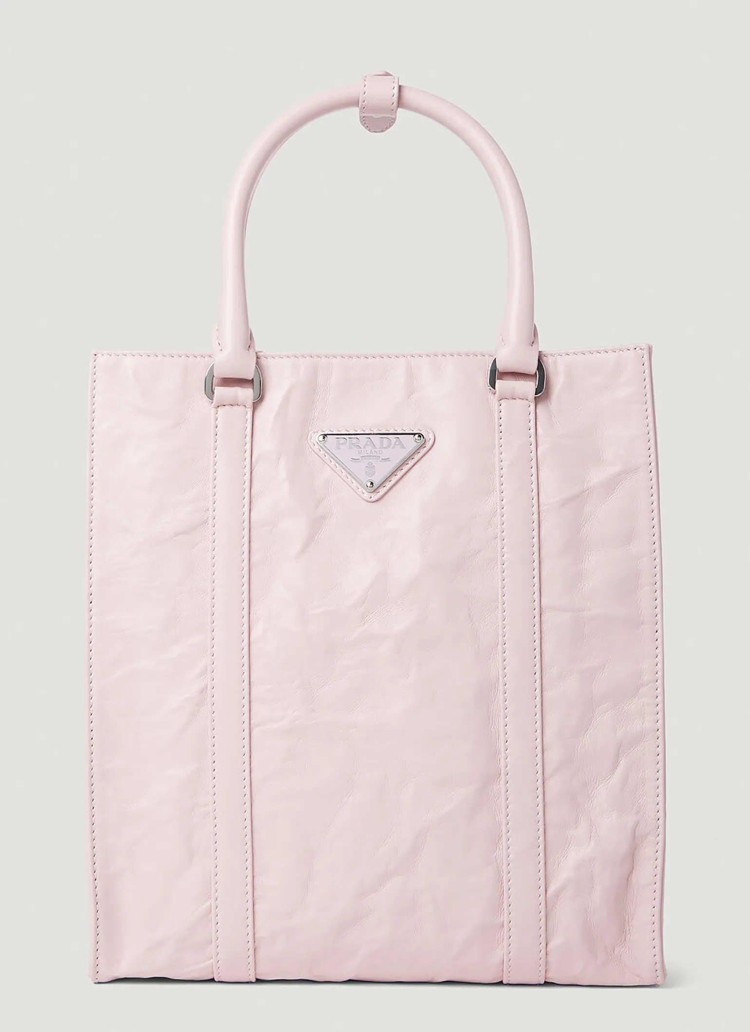 Crinkled Leather Tote Bag