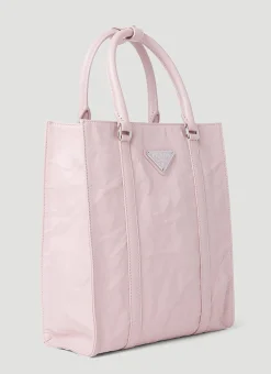 Crinkled Leather Tote Bag