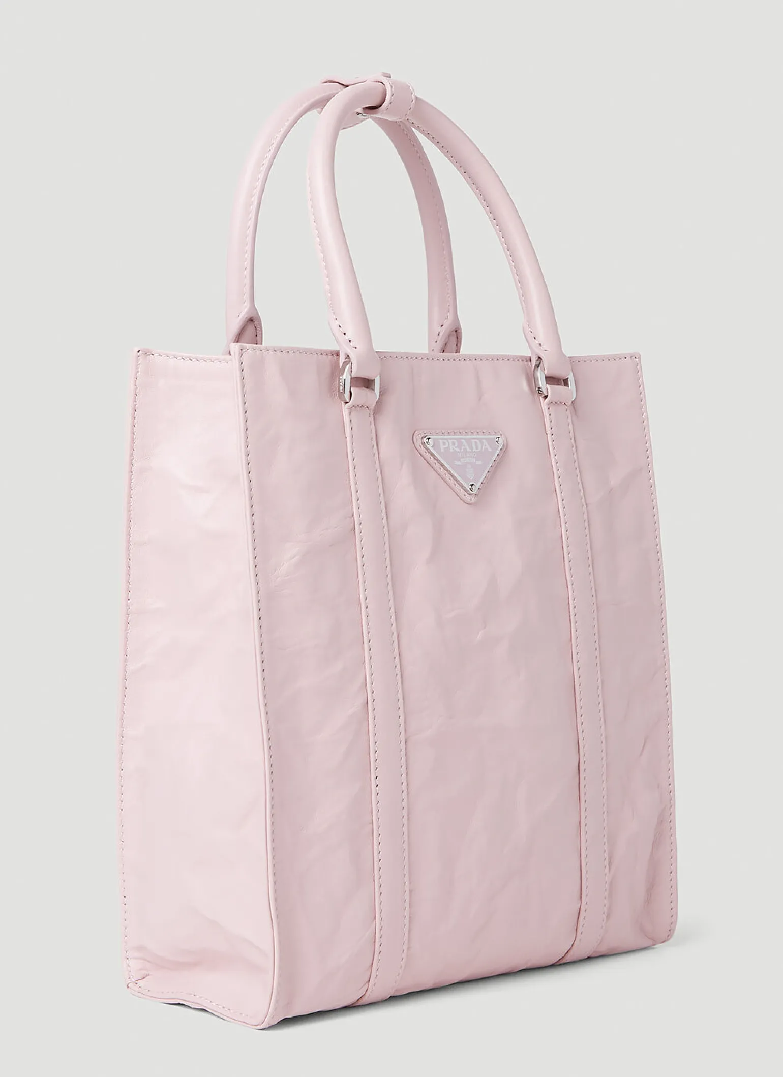 Crinkled Leather Tote Bag