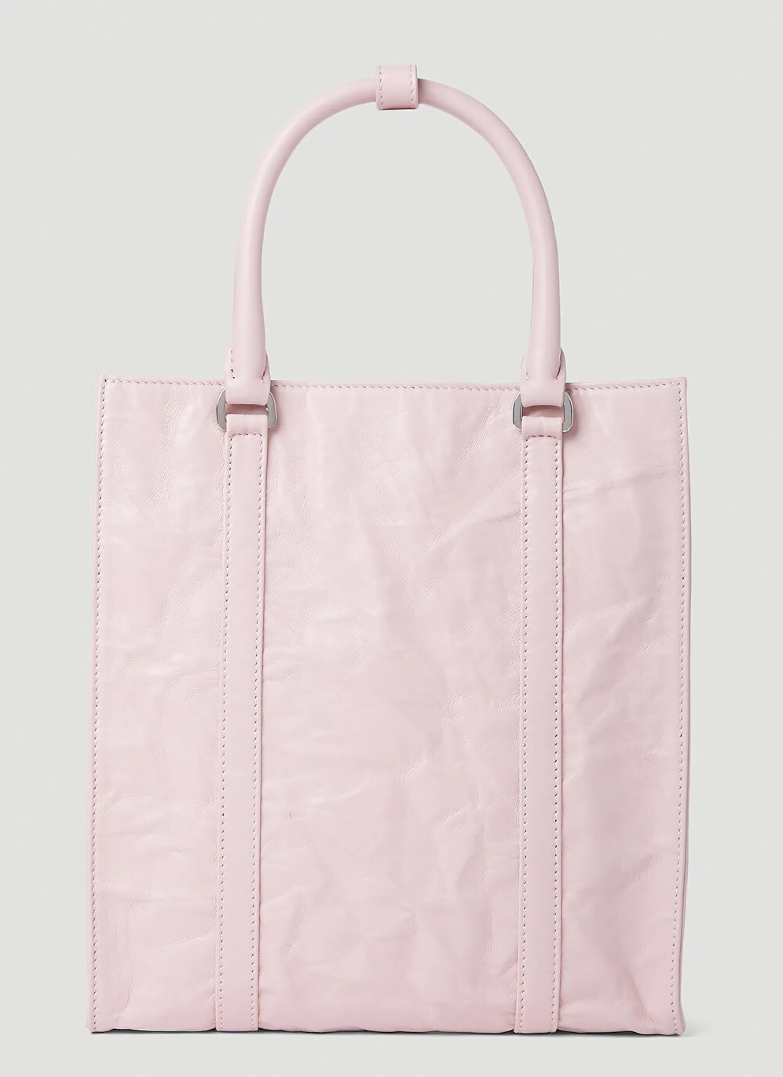 Crinkled Leather Tote Bag