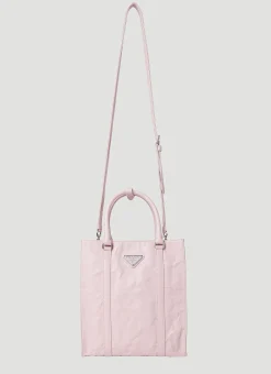 Crinkled Leather Tote Bag