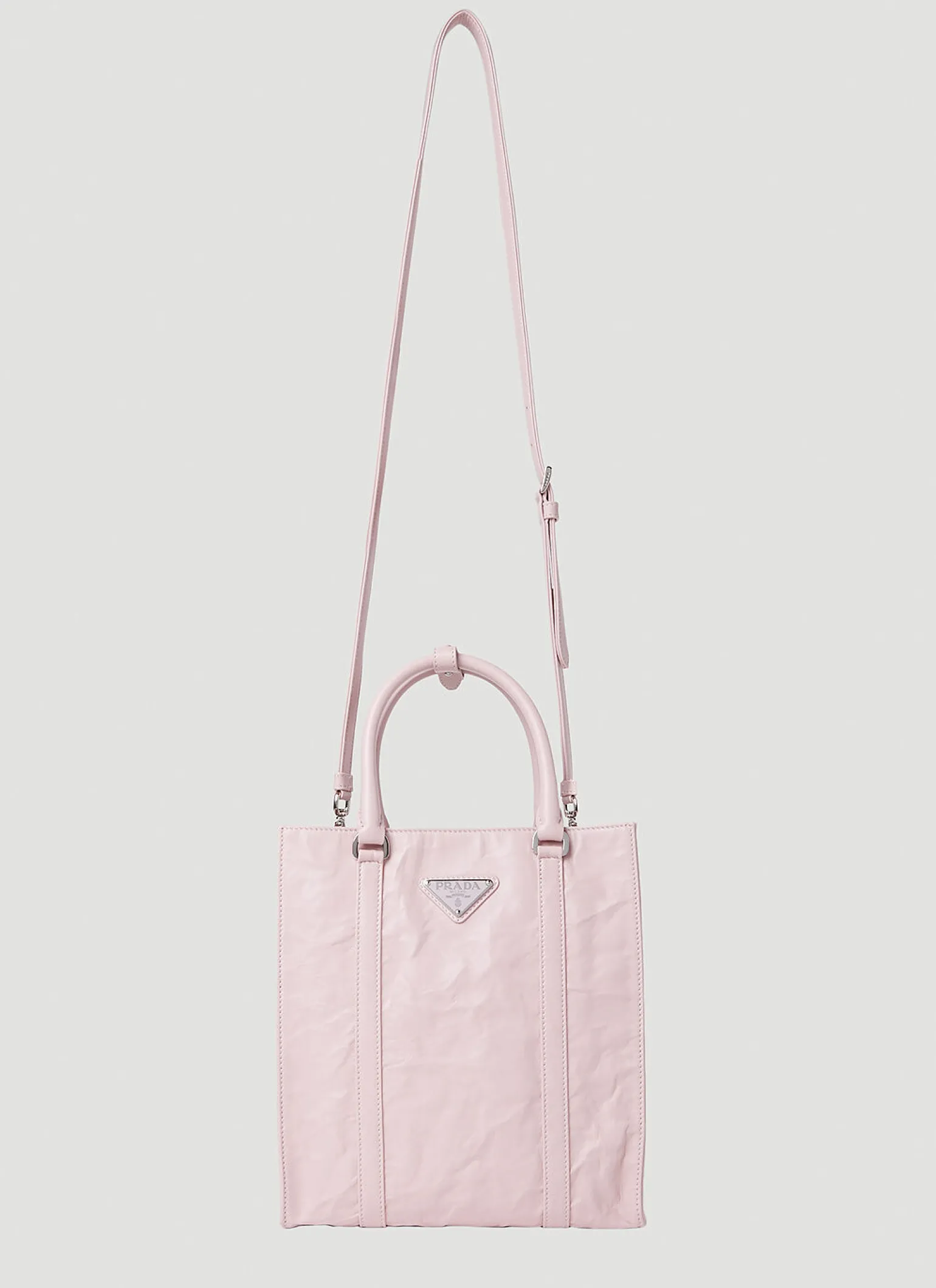 Crinkled Leather Tote Bag