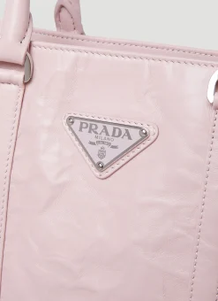 Crinkled Leather Tote Bag