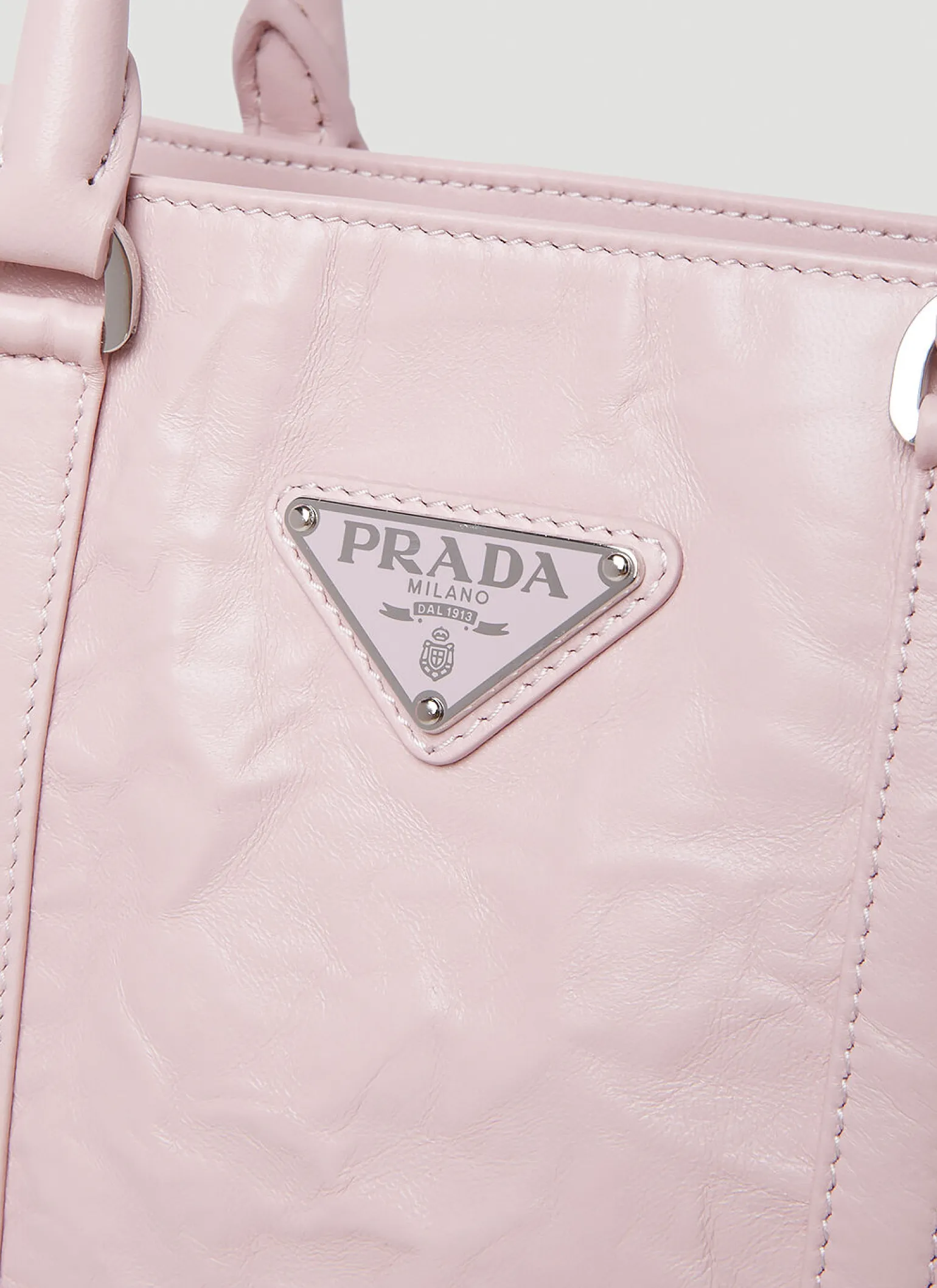 Crinkled Leather Tote Bag