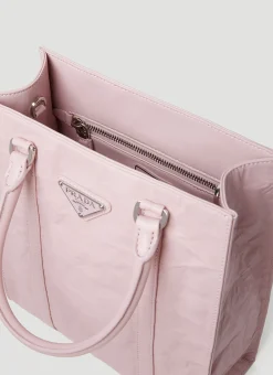 Crinkled Leather Tote Bag