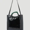 Crinkled Leather Tote Bag