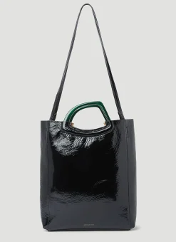 Crinkled Leather Tote Bag