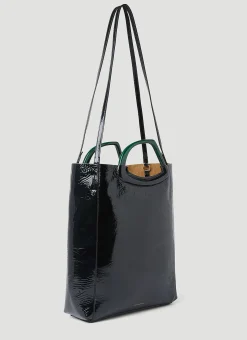 Crinkled Leather Tote Bag