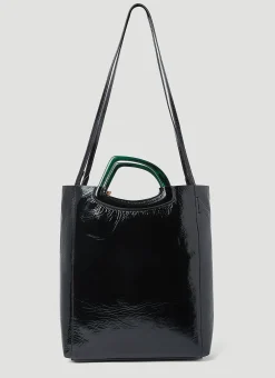 Crinkled Leather Tote Bag