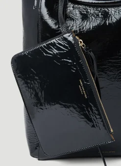 Crinkled Leather Tote Bag