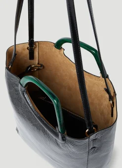 Crinkled Leather Tote Bag