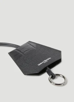 Croc Embossed Leather Keyring