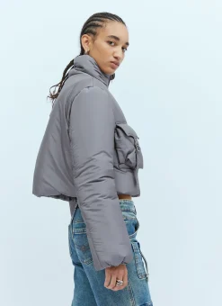 Cropped Cargo Down Jacket