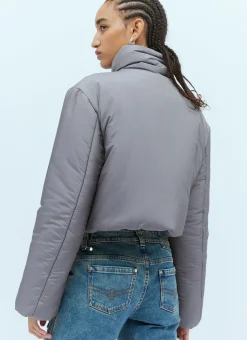 Cropped Cargo Down Jacket