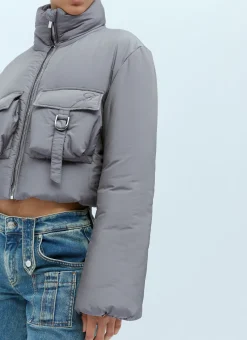 Cropped Cargo Down Jacket