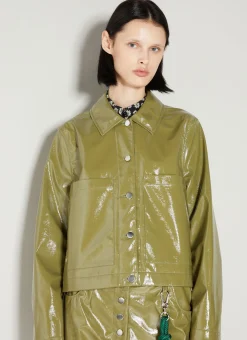 Cropped Glossy Vinyl Jacket