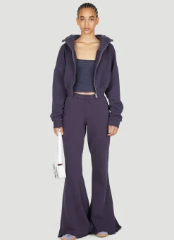 Cropped Hooded Zip-Up Sweatshirt