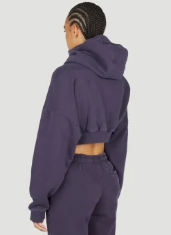 Cropped Hooded Zip-Up Sweatshirt